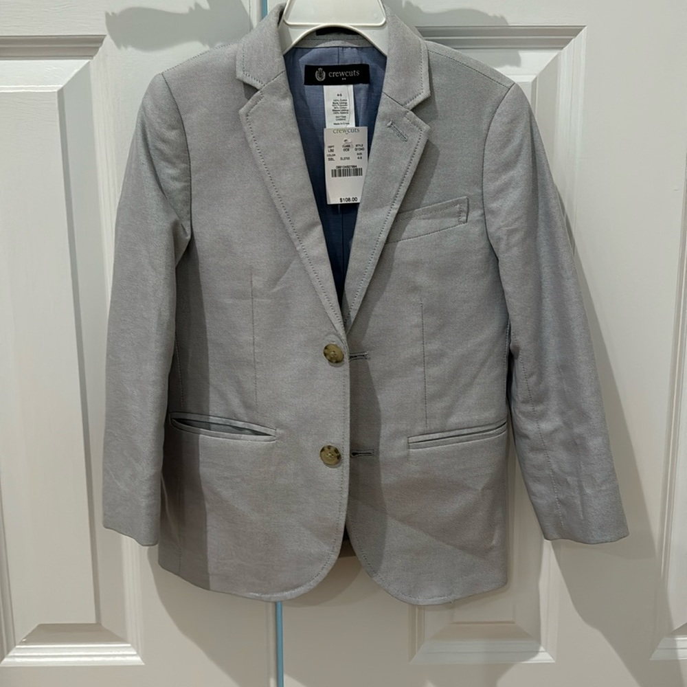 J Crew Crewcuts Thompson Suit Jacket Boys Size 4-5 Light Blue